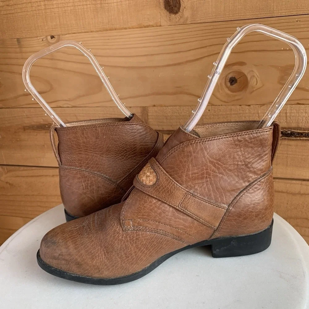 Ariat Women's‎ 6US 36 EU Ankle Boots Horseshoe Buckle Tan *flaw*